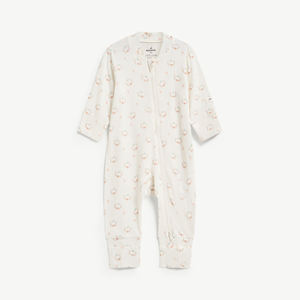 Mameluco ajustado de modal y elastano con estampado de oso, manga larga y broches para bebé recién nacido unisex, ODM Vietnam - Product Image 1