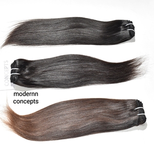 ผมมนุษย์ผมธรรมชาติสีดำธรรมชาติแบบไม่ผ่านการทำผมสำหรับต่อผมตรงจากอินเดีย - Product Image 1