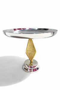 Bandeja/Plato Redondo Contemporáneo de Metal, Mármol y Madera - Plato Desechable Ecológico para Fiestas - Product Image 4