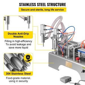 เครื่องบรรจุของเหลวนิวเมติกสองหัวอัตโนมัติความจุ50-500มล. โครงสร้างสแตนเลสแนวนอนสำหรับน้ำน้ำมันฯลฯ - Product Image 5