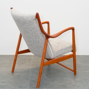 Fauteuil lounge en bois de noyer de qualité supérieure avec revêtement en cuir véritable, accoudoirs en bois massif courbé, design pour la maison, l'hôtel, PISANO - Product Image 4