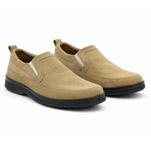 รองเท้าโลฟเฟอร์แบบสวมหนังกลับสำหรับผู้ชาย |   ดีไซน์ตาข่ายระบายอากาศพร้อมขอบยางยืด - Product Image 1