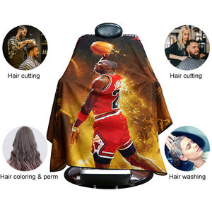 Cape de coiffure imprimée LeBron James Lakers, polyester antistatique, pour salon de coiffure, fermeture réglable au cou - Product Image 6