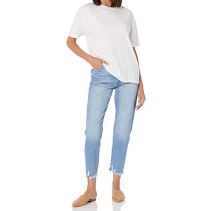 เสื้อยืดลำลองผู้หญิงขายส่ง คอโอ แขนสั้น ผ้าฝ้าย ลายเรียบ ทรงเข้ารูป ระบายอากาศ แห้งเร็ว ปรับแต่งได้ สำหรับฤดูร้อน - Product Image 1