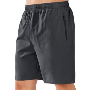 Men's Navy Solid Quick Dry Bermuda Shorts <b>Elastic</b> Waist Zipper Pocket Casual Workout Running Shorts - Product Image 5