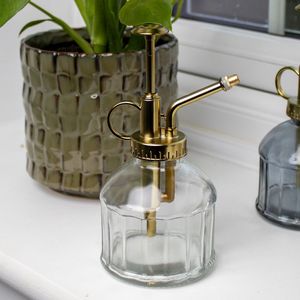 Green Glass Watering Can With Brass Pump And Spout For <b>Gardening</b> Durable Design - Product Image 4