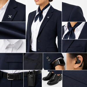 Uniformes d'aviation personnalisés à manches longues pour pilotes et personnel de cabine | OEM |   Uniforme de Superviseur des Opérations de Service Clientèle à l'Aéroport pour Femmes - Product Image 5