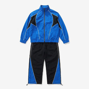 High Demanding Custom Printed Logo Blue Black Men's Nylon <b>Wind</b> <b>Breaker</b> Trousers Sets Vintage Outwear Men Sets Streetwear Jackets - Product Image 1