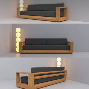 Sofá Minimalista de Madera de Teca Premium - Product Image 1