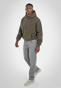 Sweat à capuche épais de haute qualité pour homme et femme, en coton uni, sans cordon, impression personnalisée - Product Image 4