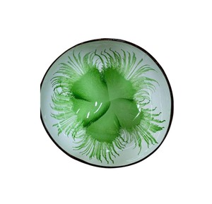 Cuenco de coco lacado verde hecho a mano, pieza de arte rústico para la cocina, perfecto para organizar fiestas y como regalo elegante para el hogar. - Product Image 1