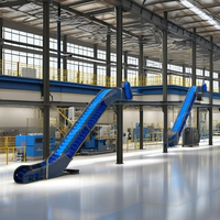 Sistema di elevazione a nastro trasportatore blu completamente automatico Oscar Cashew Tech da 10 piedi, capacità 1 tonnellata, per linee di lavorazione alimentare