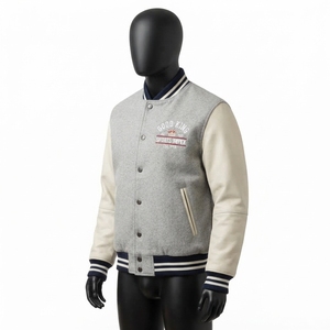 เสื้อแจ็คเก็ต Letterman ผู้ชาย ดีไซน์โลโก้ปักคุณภาพดีเยี่ยม แห้งเร็ว ระบายอากาศได้ดี สไตล์ Varsity - Product Image 5