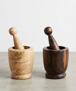 Ensemble mortier et pilon en bois de manguier de haute qualité, broyeur d'herbes, écraseur d'ail, outil de broyage manuel, disponible en taille personnalisée - Product Image 5