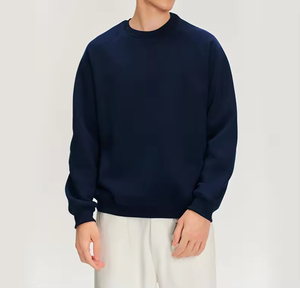 เสื้อสเวตเชิ้ตคอกลมโอเวอร์ไซส์ แขนเสื้อแบบแร็กแลน ผ้าฝ้าย 100% 350GSM พิมพ์โลโก้ตามสั่ง ผลิตจากผ้าฟลีซรักษ์โลก สไตล์สตรีทแวร์ - Product Image 1