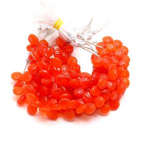 ลูกปัดหินคาร์เนเลียนธรรมชาติแกะสลักทรงเปลือกหอย เจาะรูด้านข้าง ขนาด 9-10 มม. ลูกปัดคาร์เนเลียนแกะสลักด้วยมือ สำหรับทำเครื่องประดับและขายส่ง - Product Image 5