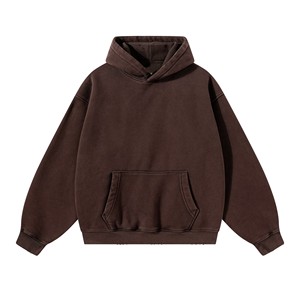Sudadera con capucha unisex de felpa rosa melocotón lisa, corte holgado, con bolsillo canguro y puños acanalados, venta al por mayor, ropa casual - Product Image 2