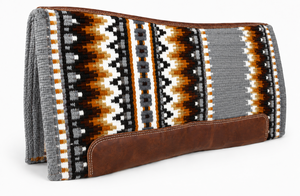 Selle de cheval classique Western Manaal Enterprises, motif géométrique, garniture en cuir marron, doublure en laine, équitation - Product Image 4