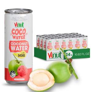 Agua de Coco Sin Azúcar con Puré de Lichi 320ml, Venta al Por Mayor, Marca Privada, Muestra Gratuita, Fabricante de Vietnam - Product Image 1