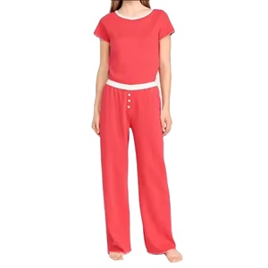 Conjunto Deportivo de 2 Piezas para Mujer, 100% Algodón, Lona Sólida, Traje Deportivo para Correr, Cómodo, Transpirable y Ecológico - Product Image 1