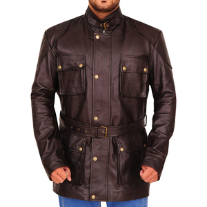 Chaqueta de Cuero PU Acolchada para Hombre de Al Nolan Enterprises, Cuello Alto, Forro de Algodón Transpirable y Ecológico, Ropa de Invierno - Product Image 1