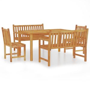 Conjunto de Comedor para Jardín Mediano, Madera de Teca Sólida Natural, Muebles Elegantes para Exteriores - Product Image 2