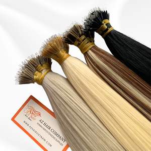 Venta al por mayor de doble dibujado Nano anillo de pelo 100 por ciento europeo Nano punta extensiones de cabello crudo vietnamita paquetes de cabello - Product Image 2