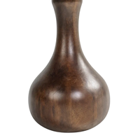 Table de salle à manger ronde en marbre exotique avec base en bois de manguier massif, finition grain naturel, pour entrée, couloir, salle à manger, cuisine