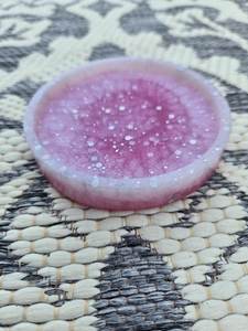 <b>Waterproof</b> Decorative Resin Coasters Round Pink Glitter <b>Silicone</b> Coaster Non-Slip Eco-Friendly Table Mat Glam Design Coaster - Product Image 1