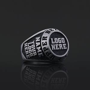 Anillo Personalizado BOJ 011 con Nombre Grabado y Logotipos Personalizados, Hecho a Mano en Plata 925 Chapada en Oro, Diseño Exclusivo, Precio Bajo, Gran Venta - Product Image 5