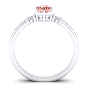Anillo de compromiso REYES con gema de morganita de corte brillante redondo de 0.5 quilates en oro macizo de 14K para mujer, precio mayorista - Product Image 4