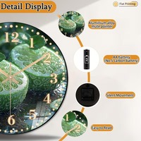 Jam Dinding Kaca Modern Ekstra Besar Diameter 60cm Logo Kustom Tahan Benturan Berdetak Senyap Dekorasi Lobi Bisnis Hotel
