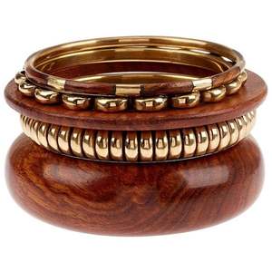 Pulsera de Madera FEUTYFULL con Pentagrama Retro, Diseño Exagerado con Remaches Anchos, Hecha a Mano, Moderna, Impermeable, Color Natural, Unisex - Product Image 5