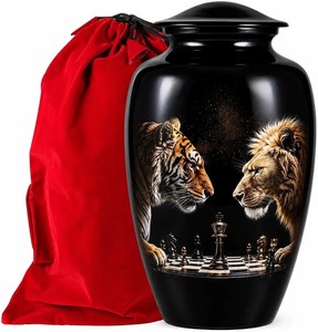 Urna Grande de Aluminio Negra para Cremación de Caballos, Urna Decorativa para Cenizas Funerarias, Urna Negra para Cenizas de Hombres y Mujeres - Product Image 3