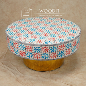 Mesa de Centro Moderna 2026, Diseño Hermoso Tallado a Mano, Base Escalonada de Madera 100% Sólida, Tapa de Mármol, Portátil, para Sala de Estar o Comedor - Product Image 3