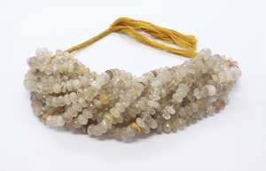 Cuentas facetadas de rutilo dorado natural de 8-9 mm, cuentas de piedra preciosa de rutilo dorado, cuentas de rutilo amarillo para la fabricación de joyería. - Product Image 3