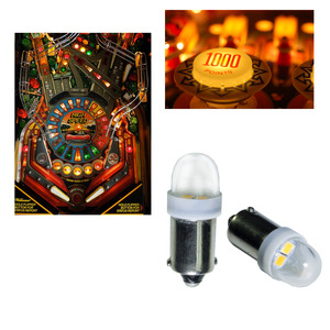 หลอดไฟ LED PA Ba9s T10 2 SMD เลนส์ใส ไม่เกิดแสงสะท้อน สำหรับเครื่องพินบอล ตู้คีบตุ๊กตา และเครื่องเล่นเกม - Product Image 1