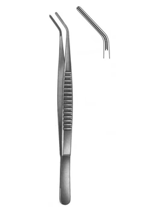 Pinces à tissus DeBakey courbées de qualité supérieure, non traumatiques, réutilisables, en acier inoxydable, non-écrasantes, pour applications cardiovasculaires - Product Image 4