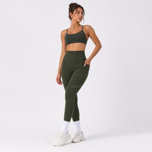 <b>Leggings</b> For Women High Waist Yoga <b>Leggings</b>, <b>Nylon</b> Spandex Activewear Private Label Factory - Product Image 1