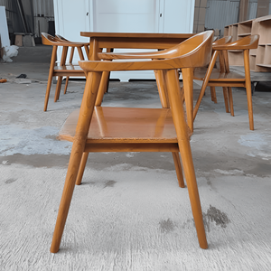 Ensemble de table et de chaises à manger en bois écologique minimaliste moderne, meubles de salle à manger rectangulaires pour la maison, l'appartement, la villa, l'hôtel - Product Image 6