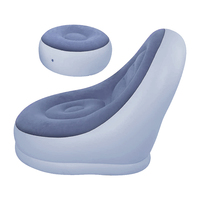 Canapé gonflable en PVC ISO9001 avec repose-pieds, chaise longue gonflable pour salon, ensemble de canapé gonflable floqué, mobilier