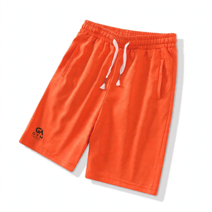 Shorts de bain décontractés pour hommes GYM ACTIVE, style vintage, en toile de coton, avec fermeture éclair, respirants, couleur unie, taille mi-haute, avec poches - Product Image 3