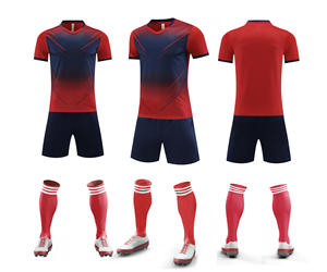 Maillots de football unisexes personnalisés, ensembles de tenues de football à séchage rapide, 100% polyester, logo à pois sur le devant, ensemble de vêtements de football - Product Image 5