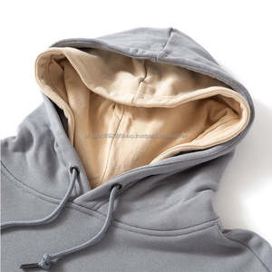 เสื้อฮู้ดถักผ้าฟลีซผ้าฝ้ายหนา100 500gsm สำหรับทั้งชายและหญิงทรงโอเวอร์ไซส์งานปักตามสั่ง - Product Image 5