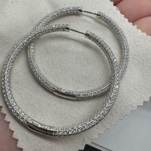 Pendientes de Aro de Moissanita con Eternidad Completa, Plata de Ley 925, Chapados en Oro de 14K, Joyería Fina de Lujo para Mujer, Pendientes de Declaración - Product Image 5