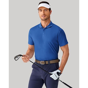 เสื้อยืดกอล์ฟแขนสั้นผู้ชาย แห้งเร็ว ระบายเหงื่อ ออกกำลังกาย ผ้าโพลีเอสเตอร์ 100% กันยับ ดีไซน์กระดุม - Product Image 3