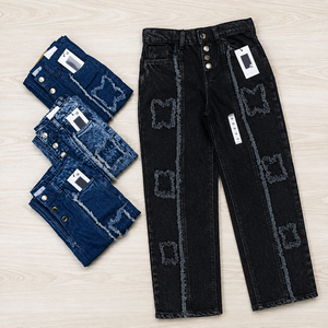 Pantalones Vaqueros Anchos para Niños y Niñas con Estampado de Estrellas, Venta al Por Mayor, Hechos en Bangladesh, Proveedor de Ropa Infantil Casual Lavada - Product Image 4