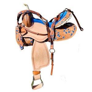 Selle de cheval Western en cuir véritable de qualité supérieure pour la course au baril, équipement d'équitation en cuir véritable pour le ranch, le trail et le plaisir, fabriqué par un fabricant - Product Image 2