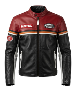 Veste de course en cuir de vachette professionnelle pour homme, sur mesure, pour la conduite sur circuit, avec protection dorsale niveau 2 CE - Product Image 1