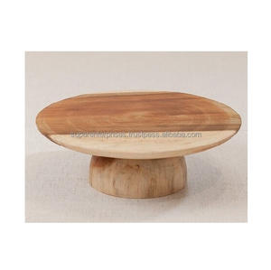 Natural Wood with Natural Colored Design <b>Cake</b> Stand With Single Tier Shiny Finishing & Design Wooden <b>Cake</b> <b>Tools</b> With Multiple - Product Image 3
